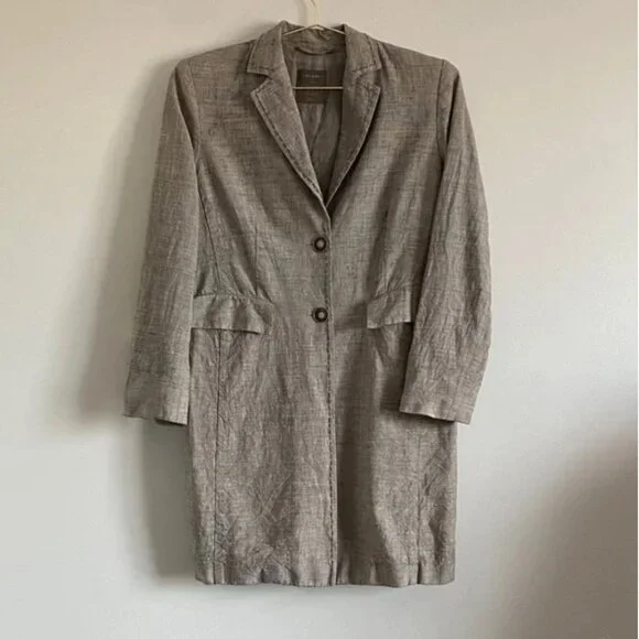 Riani • Long Linen–Virgin Wool Blazer • Size 10 - Picture 13 of 13